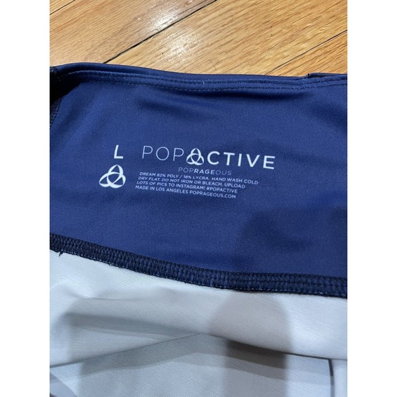 Peloton x Poprageous Pop Active Womens Leggings Size Large L Lines Stripes Rose - Picture 6 of 7